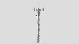 Telecommunication Tower 05 tower, system, cell, antenna, communication, roof, industry, network, equipment, cellular, phone, connection, telephone, rooftop, transmitter, telecommunication, communications, 3d, building, industrial