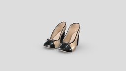 Female Thick High Heels Captoe Shoes