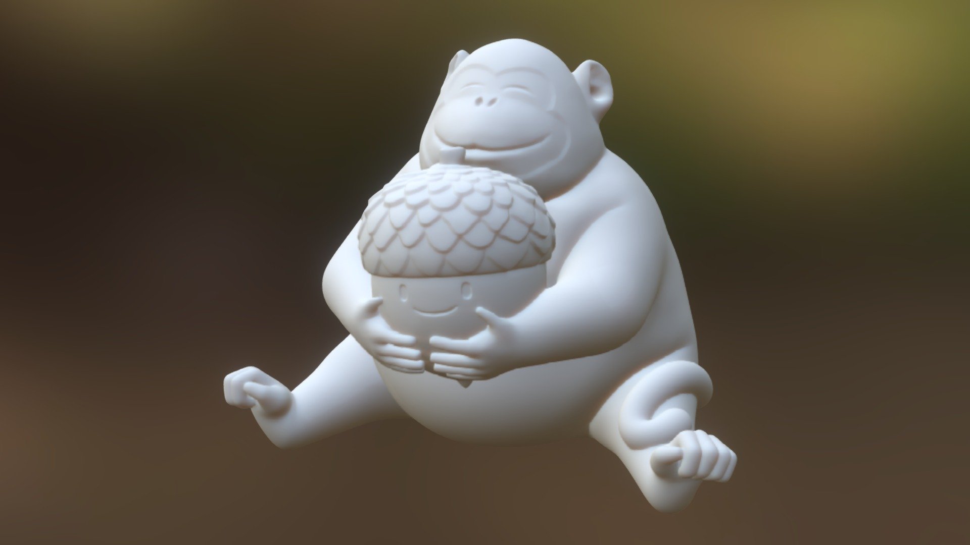 Quick Zbrush sculpt for 3D printing: ![](Sculpted in Zbrush for 3D print.   - Monkey and Acorn - 3D model by Nick Tustin (@ntust8) 3d model