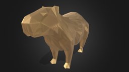 Parametric Capybara cute, toy, future, polygonal, parametric, statue, contemporary, contemporary-art, capybara, lowpoly, low, poly, futuristic, animal, polygon, sculpture