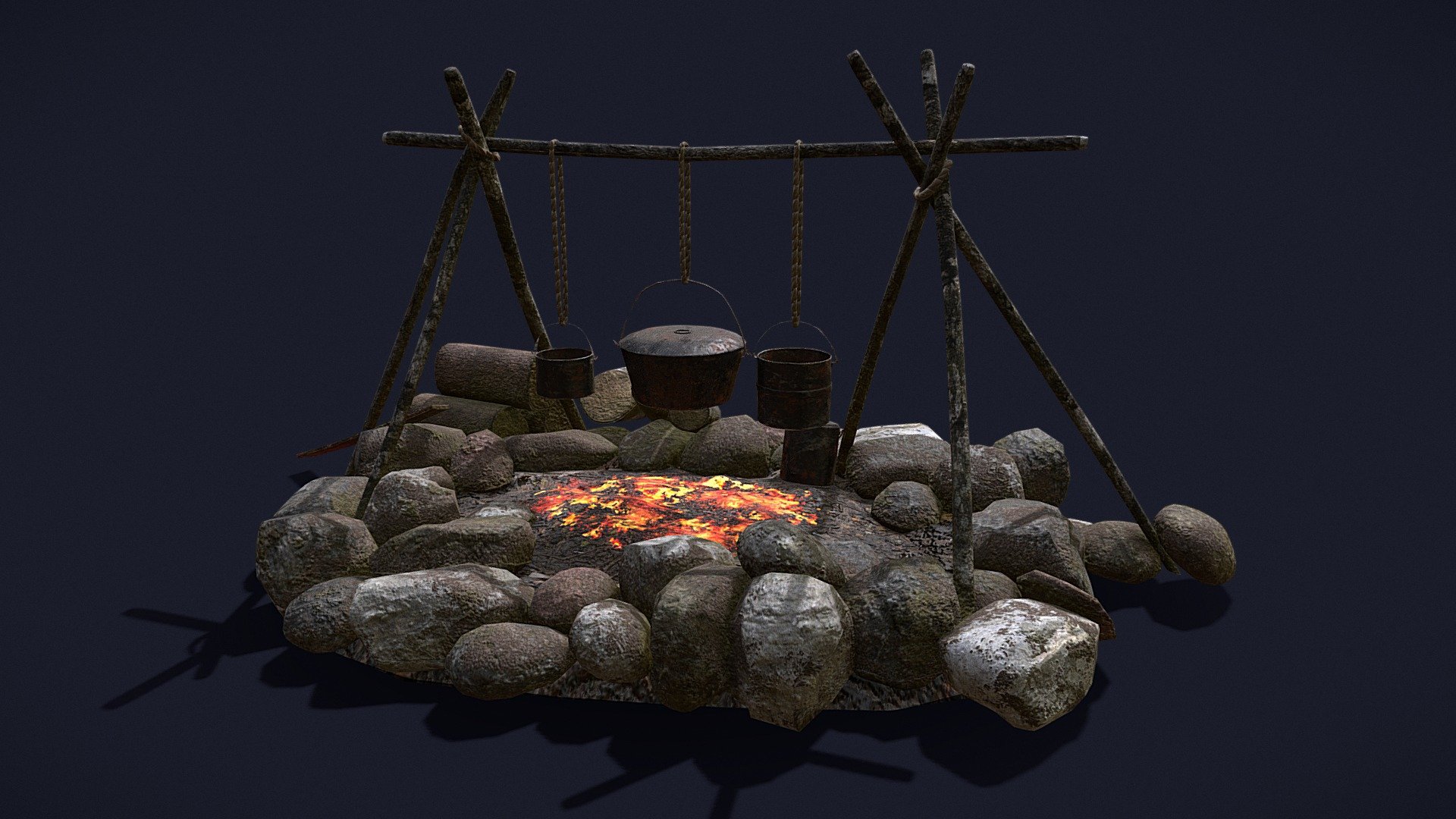 Camping Fire Pit - Camping Fire Pit - Buy Royalty Free 3D model by GetDeadEntertainment 3d model