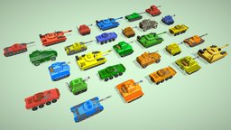 Low Poly Army Tank Pack