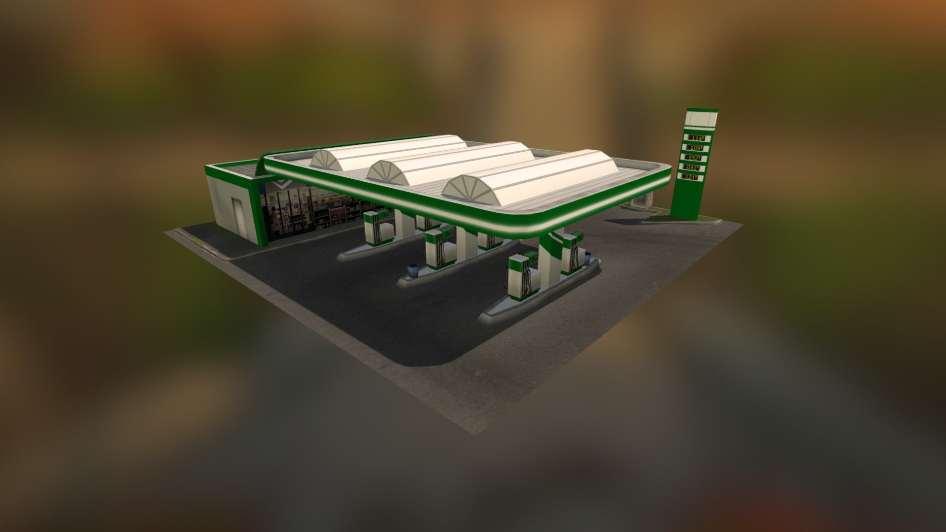 Cynth's Gas Station [Cities: Skylines Mod] - 3D model by cyntherius 3d model