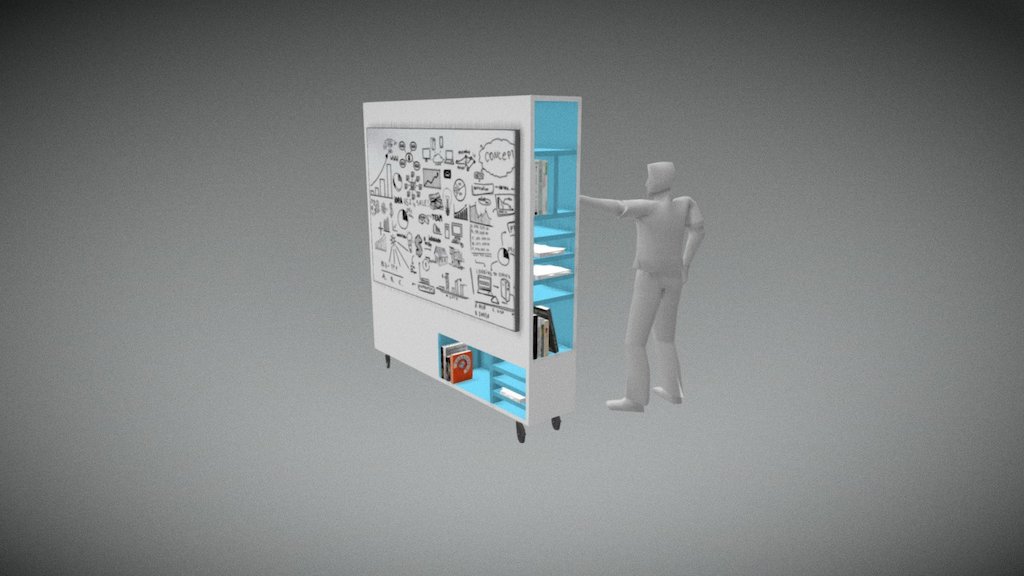 Whiteboard Garderobe - 3D model by ruestung 3d model
