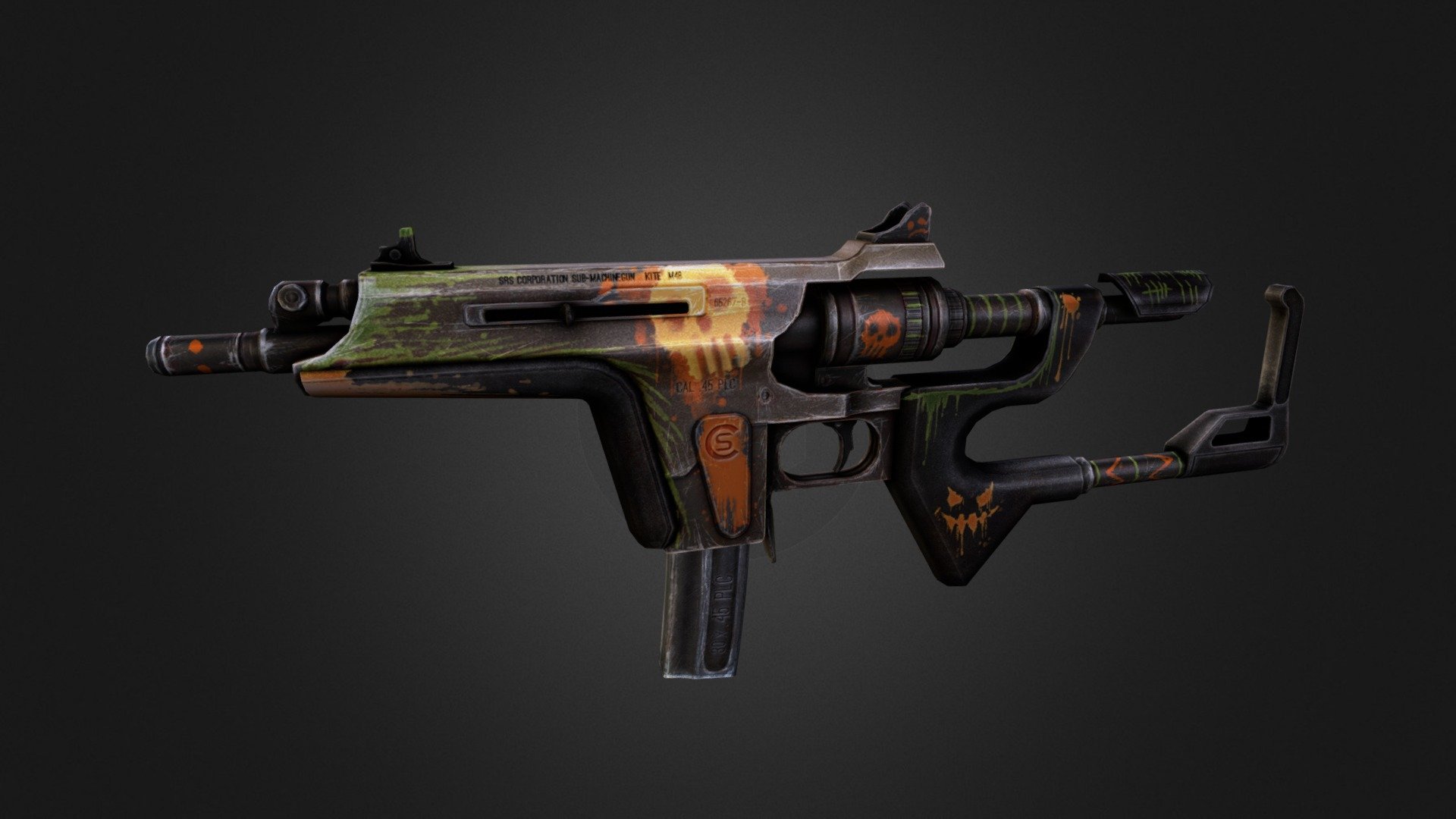 Stylized painted up bandito SMG 3d model