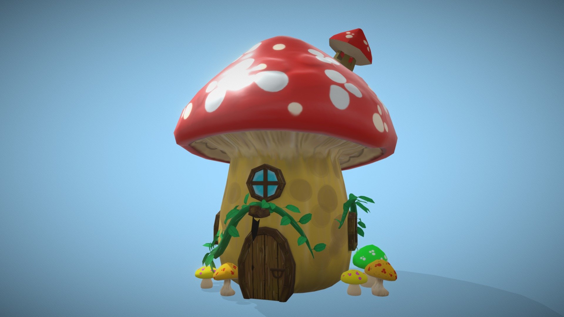 Made with Blender 2.90

3D format :
- fbx
- obj
- blend

Texture :
- Albedo
- Roughnes
- AO
- NM

Polygon :
- Faces : 2.827
- Triangle : 5.654

All Schene : https://skfb.ly/o66SE
Tree House : https://skfb.ly/o6qEw - Stylized Mushroom House - Buy Royalty Free 3D model by pcy78 3d model