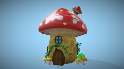 Stylized Mushroom House plant, mushroom, nature, 3dgame, painted-texture, cartoon, blender, house, stylized, 3dmodel, 3dmodeling