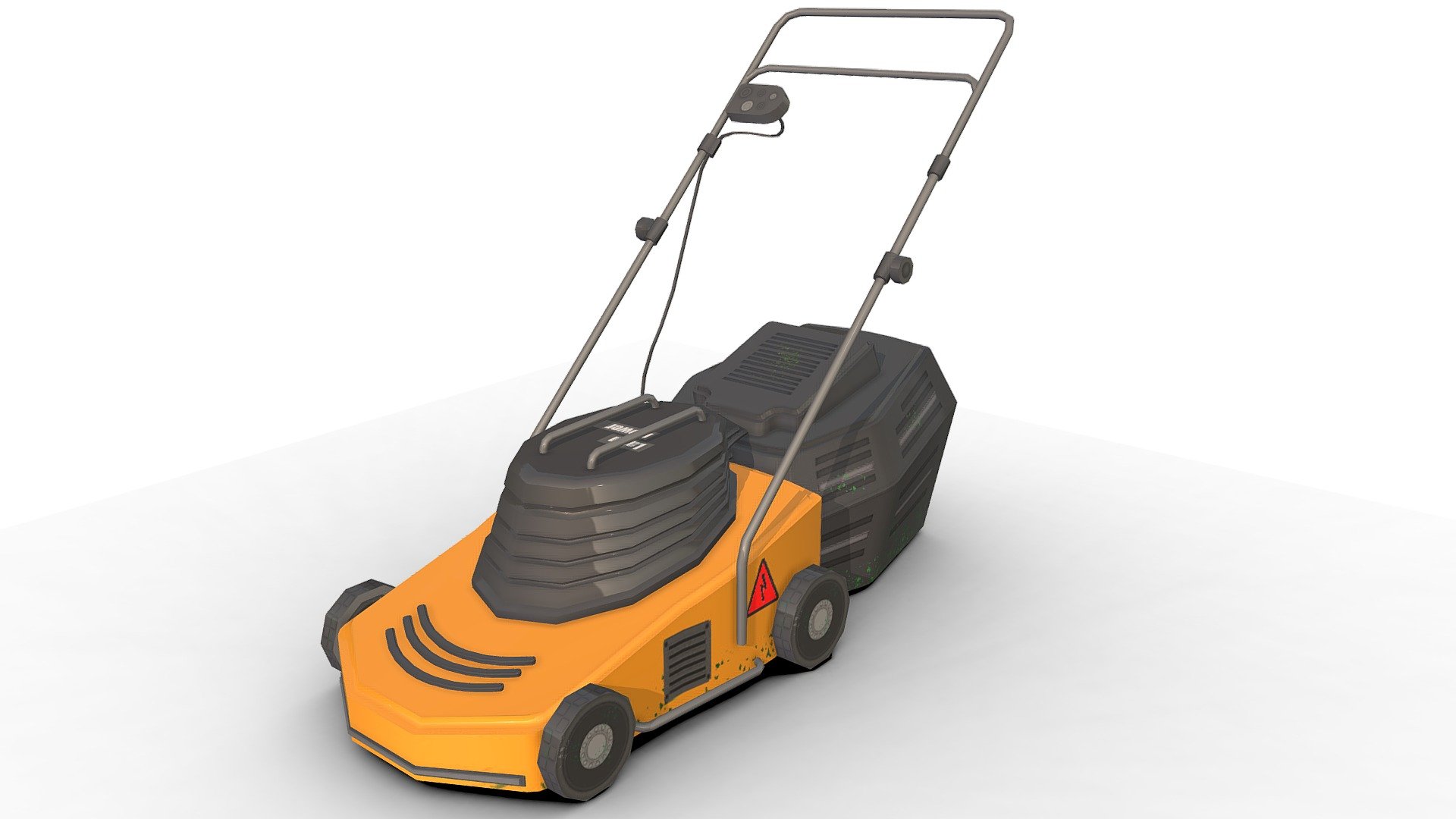 Lawn-mower Low_Poly .

You can use these models in any game and project.

This model is made with order and precision.

Separated parts (bodys . wheels . Steer . Forks ).

Very Low- Poly.

Truck have separate parts.

Average poly count: 3,000 tris.

Texture size:1024 (PNG).

Number of textures: 1.

Number of materials: 1.

Format: Fbx / Obj / 3DMax .

Wait for my new models.. Your friend (Sidra) 3d model