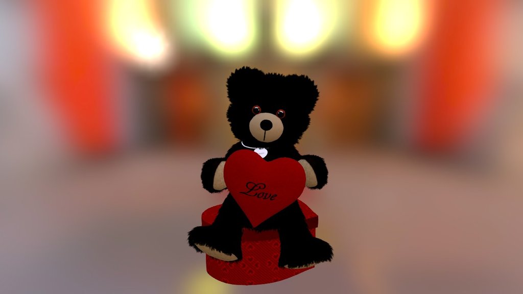 fluffy teddy bear - object for Second Life - Teddy Bear - 3D model by Bridget (@bridgetlykin) 3d model