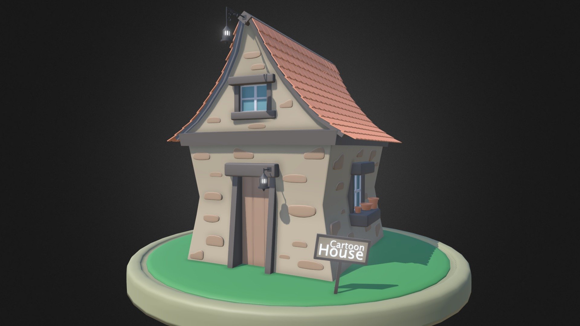 Cartoon House - 3D model by jpnavarro 3d model