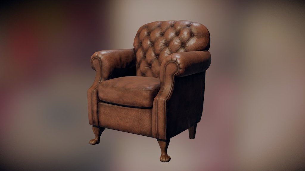 Originally made for a small photorealistic scene, but here the highpoly was converted(botched) from high to lowpoly by just removing loops to keep the UV's intact. 
Might do a proper game-ready lowpoly in the future, but this will do for now.
Designed and sculpted in Zbrush, textured in Quixel 2 (DDO) - Leather Armchair - 3D model by Quacktastic 3d model