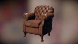 Leather Armchair leather, armchair, furniture, quixel, chair, zbrush