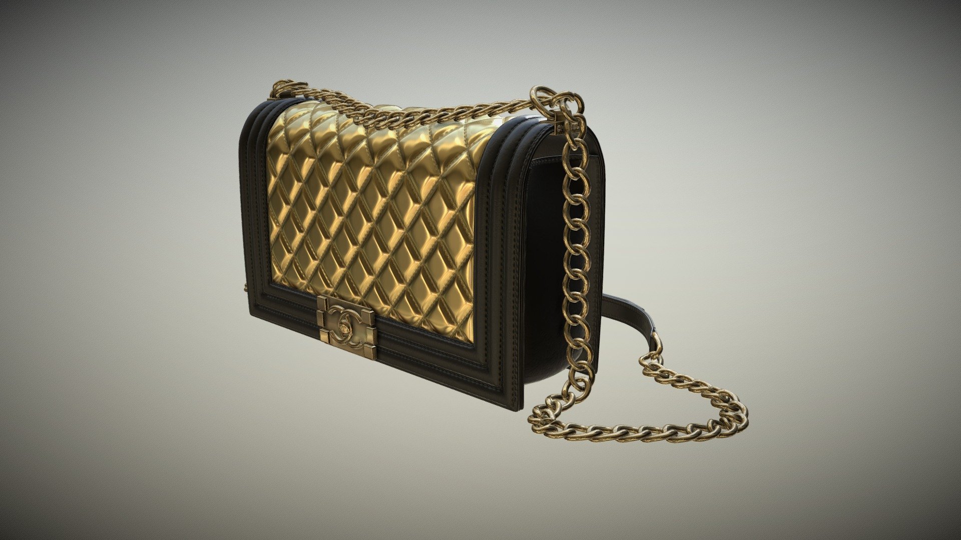 Very detailed and accurate model of Chanel's popular and luxury purse model.

It is has a medium polygon count, so it is a perfect middleground for both production and real-time projects, where realism and high detail level is required.

It has all textures needed for any software/render engine you use:
Diffuse, Glossiness, Normal, Height, IOR, Reflection, Specular, Roughness..

Very easy to work with, since all model elements are unwrapped in a single clean UV and the whole appearance is defined only with textures.

Mesh is clean and tidy, each element ready for further subdivision.

If you need low poly or printable version of it, feel free to contact me.

Enjoy the model 3d model