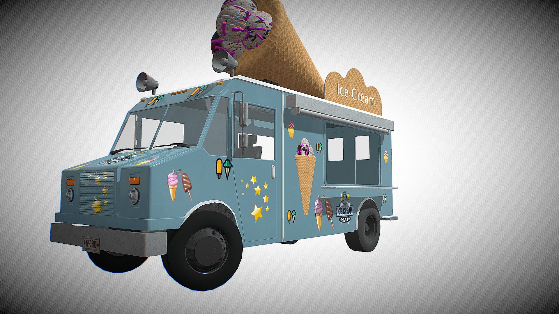 Ice Cream Truck / Vehicle Drivable İnterior Marketplace UE4 - Ice Cream Truck / Vehicle - 3D model by Trisgames Software (@trisgames) 3d model