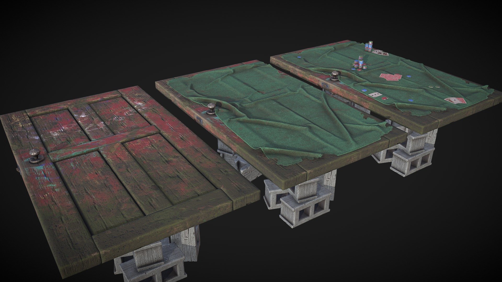 3 Table Variations - Rust - 3D model by ThomasButters 3d model