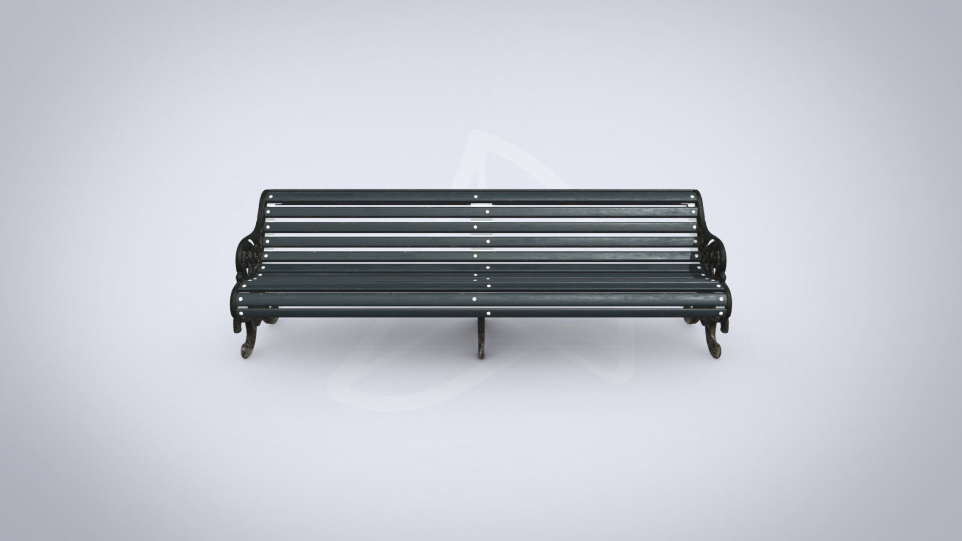 Ornate Victorian cast iron park bench in Regent's Park, London, UK and replicated in many other parks around the word - Dark Bench - Buy Royalty Free 3D model by shu_digital 3d model