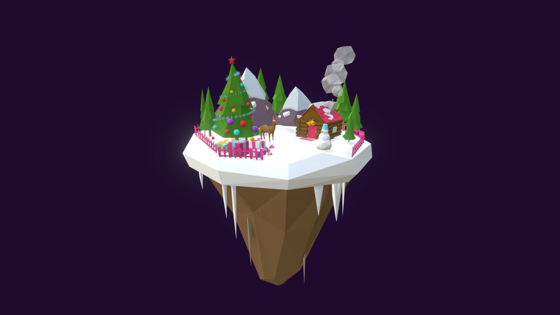 Cartoon Low poly Сhristmas Winter Island 3d illustration. 
Created on Cinema 4d r17 
9053 Polygons
 - Low Poly Christmas Island - Buy Royalty Free 3D model by antonmoek 3d model