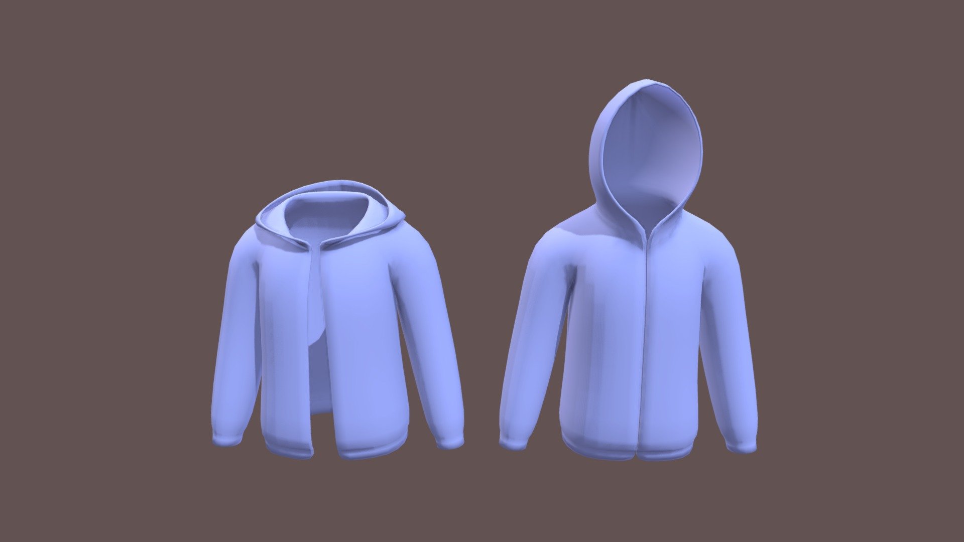 This is a zip-up hoodie 3d object - Zip-up Hoodie#1 - 3D model by AG_ 3d model