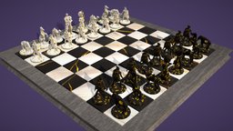 Low Poly Chess Board Game Asset Pack