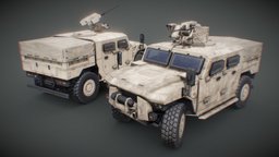 RENAULT SHERPA TENT RWS HERSTAL (DESERT CAMO) france, armor, brazil, armored, army, mods, tank, game-ready, herstal, military-vehicle, mrap, sherpa, rts-game, rts-model, game, vehicle, lowpoly, car, m2h2