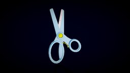 Scissors kids, scissors, game-ready, low-poly-game-assets, blue