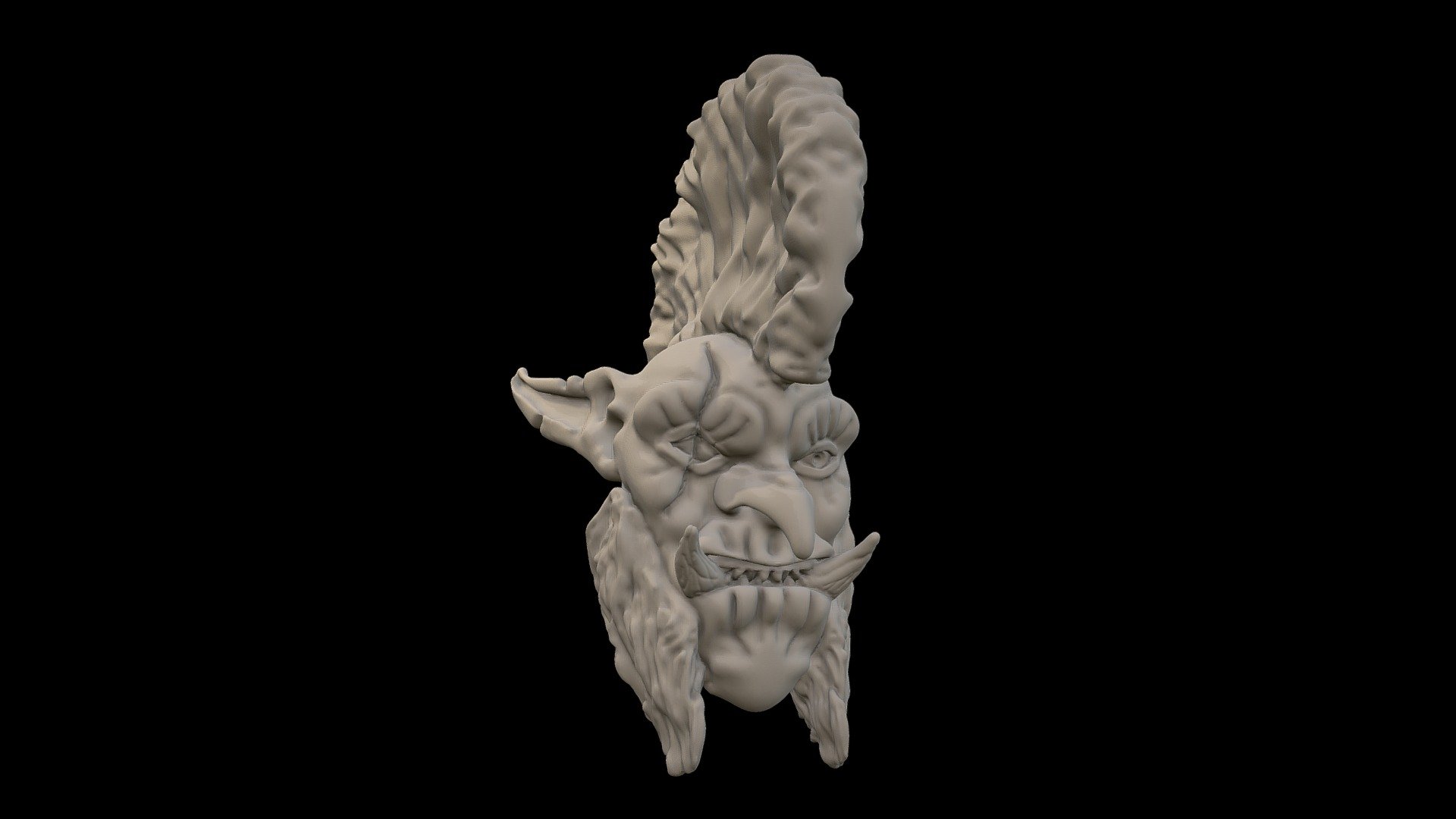 Made in Sculptris - Darkspear Troll Head - 3D model by bpblewett 3d model