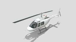 Bell B206JR Jet Ranger Static helicopter Lowpoly airplane, scenery, traffic, ground, bell, flight, airport, service, aircraft, static, fsx, executive, xplane, jetranger, vehicle, military, helicopter, p3d, msfs