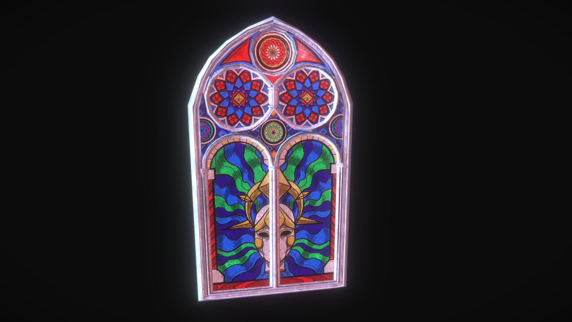 The last design for a stained glass window for a dark fantasy project 3d model