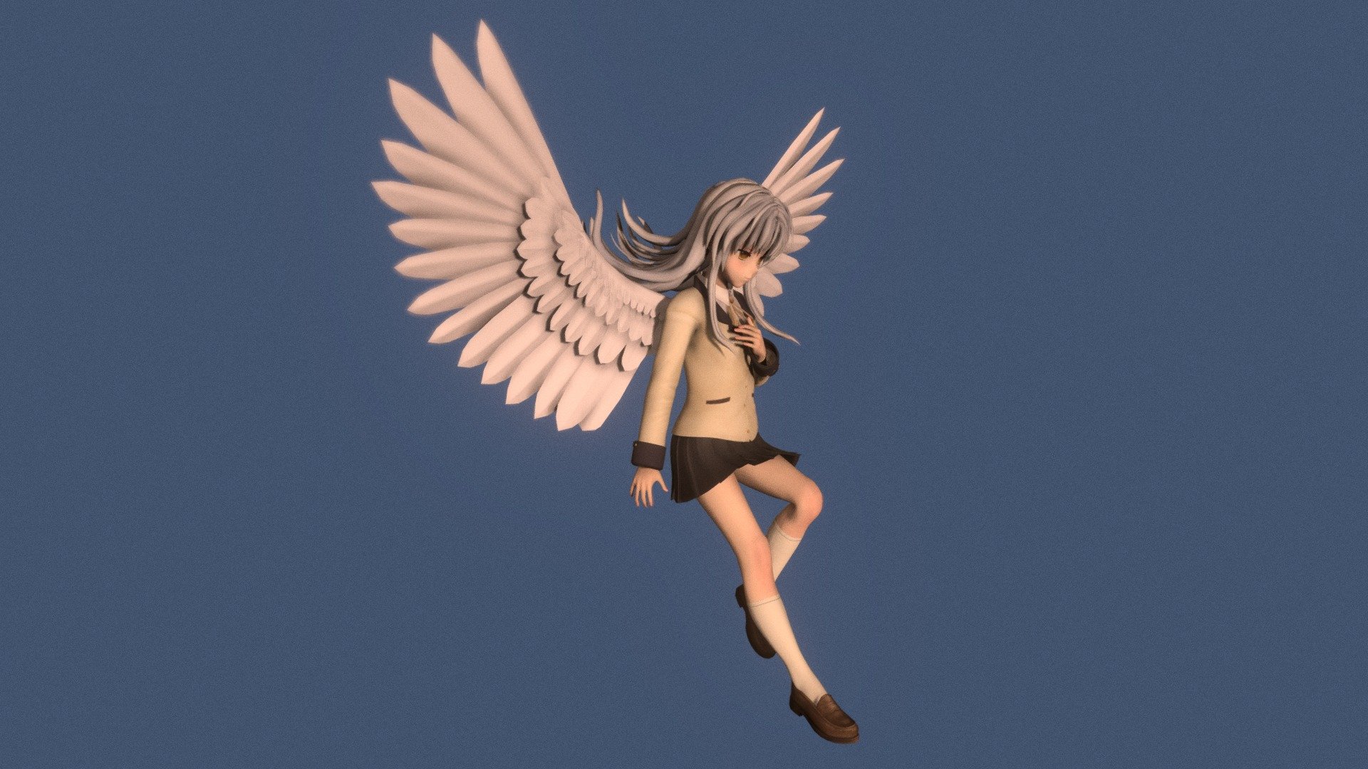 Posed model of anime girl Kanade Tachibana (Angel Beats!).

This product include .FBX (ver. 7200) and .MAX (ver. 2010) files.

Rigged version: https://sketchfab.com/3d-models/t-pose-rigged-model-of-kanade-tachibana-5ccd5f7eeda44bebab416995d409a551

I support convert this 3D model to various file formats: 3DS; AI; ASE; DAE; DWF; DWG; DXF; FLT; HTR; IGS; M3G; MQO; OBJ; SAT; STL; W3D; WRL; X.

You can buy all of my models in one pack to save cost: https://sketchfab.com/3d-models/all-of-my-anime-girls-c5a56156994e4193b9e8fa21a3b8360b

And I can make commission models.

If you have any questions, please leave a comment or contact me via my email 3d.eden.project@gmail.com 3d model