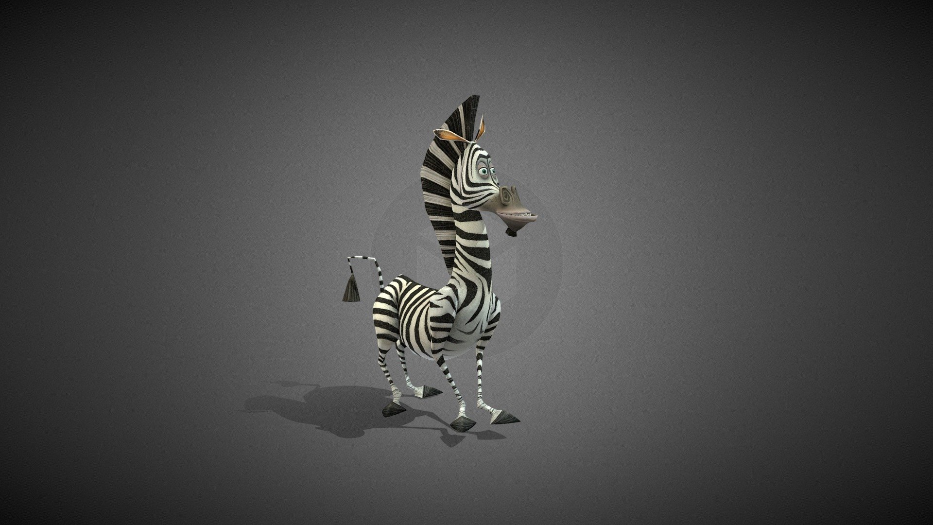 The zebra(Marty) of 《Madagascar》 ，Made by 3DMAX .Include FPX and obj .
The zebra and the lion were originally enemies on the lower part of the food chain, but because they grew up together in the zoo, Marty and Alex have become a pair of inseparable friends. Unlike Alex's king style, Marty is born to ruminate, constantly talking about whether he is white on black or white on black, and often daydreaming about exaggerated things 3d model