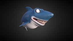 Cartoon Shark shark, character, low-poly, cartoon, lowpoly, gameasset, animation