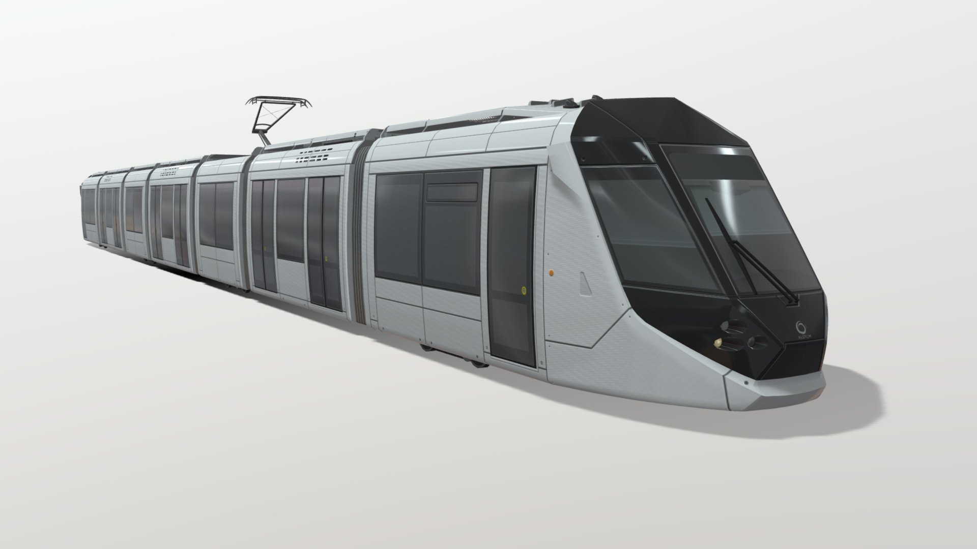 The Dubai Tram is a modern low-floor tram based on the Alstom Citadis 402/XO2 family. The network is the fourth tramway project in the world to be powered by the Alstom APS ground-based electric supply system, although a pantograph is still present for use in maintenance depots.

This model was originally made as an asset for the game Cities: Skylines. There are some minor simplifications to the texture and model to keep it optimised for the game.

Available formats: Wavefront OBJ (.obj), Autodesk FBX (.fbx), STL (.stl), Blender (.blend)

Polygon count: 9,146 Vertex count: 16,397 - Alstom Citadis 402 - Dubai Tram - Buy Royalty Free 3D model by Nostrix 3d model