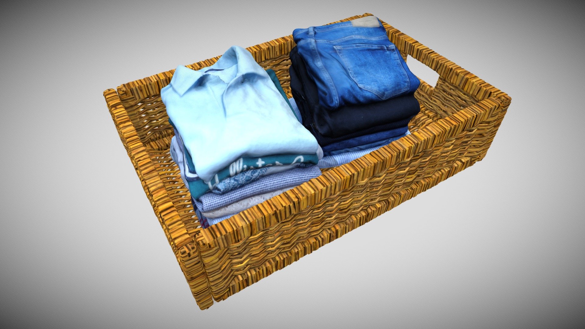 Two Material 4 k - Clothes with Basket - Buy Royalty Free 3D model by Francesco Coldesina (@topfrank2013) 3d model