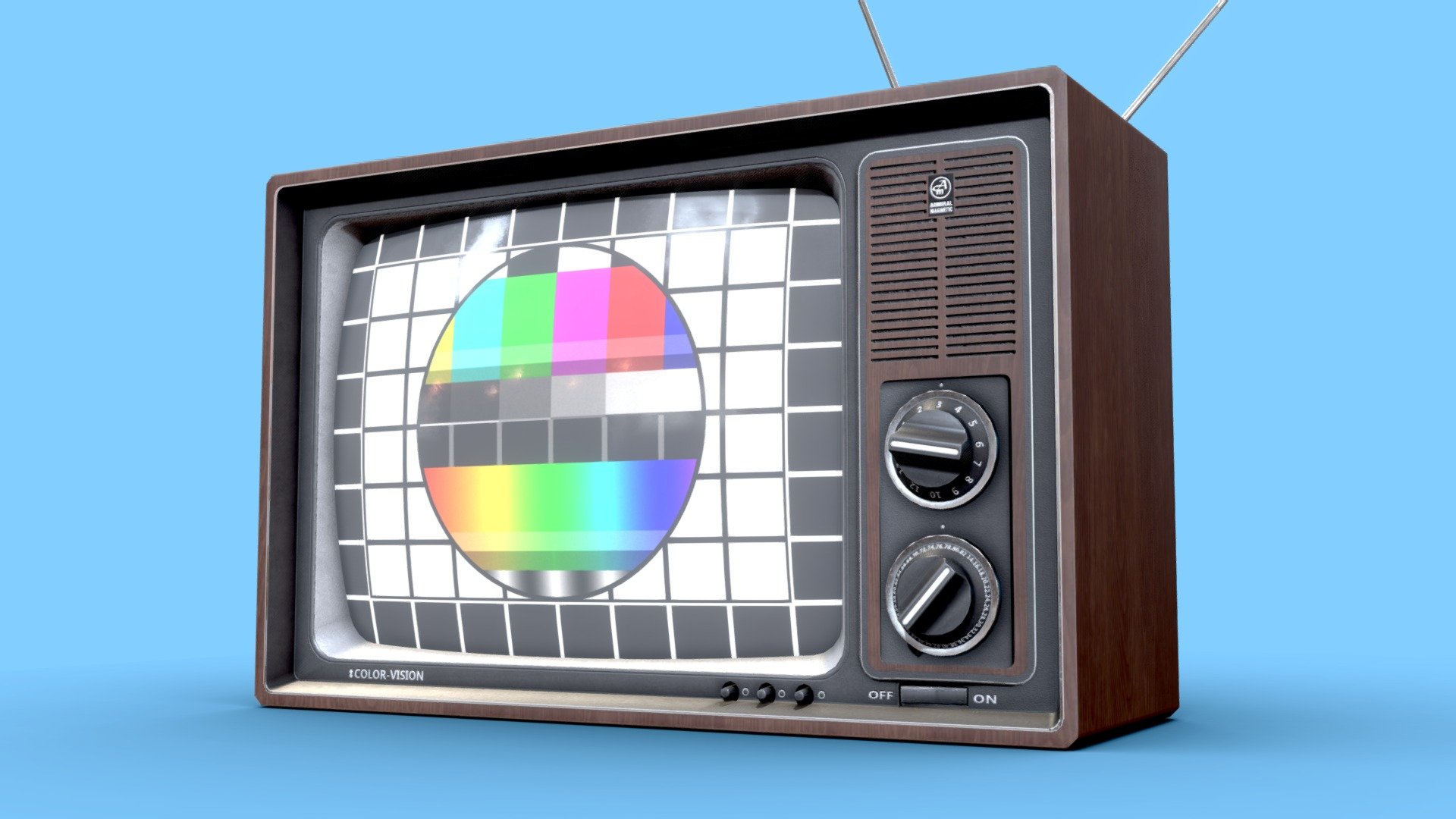 This 80s TV has a separate material on its screen to make it easy to display any content you wish.

Don’t forget to plug it in!

**There is also an additional ZIP that contains: **




An extra file format: OBJ

Extra texture formats: A DirectX normal map &amp; Unity standard metallic/roughness maps
 - 80s TV - Buy Royalty Free 3D model by Jon Weir (@JonWeir) 3d model