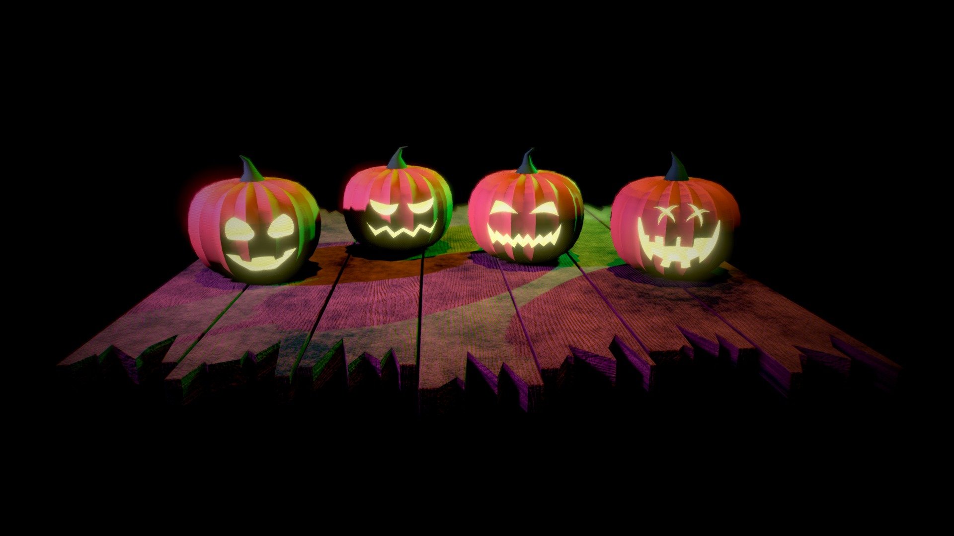 Low poly Halloween Pumkins for your Halloween project or event, it suitable for any visual production, advertising, game asset, illustration, 3d lowpoly asset. made in blender 3.2. 

Texture maps (Albedo, Roughness, Emission, and Normal Map (for wood)) With UV Layer non overlapping 3d model