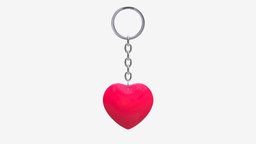 Keychain heart shaped 01 symbol, heart, key, shape, silver, souvenir, chain, keychain, advertising, metallic, keyring, trinket, blank, 3d, pbr, design, concept, ring, steel