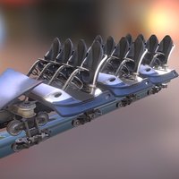 Extreme Rusher coaster roller, 3d