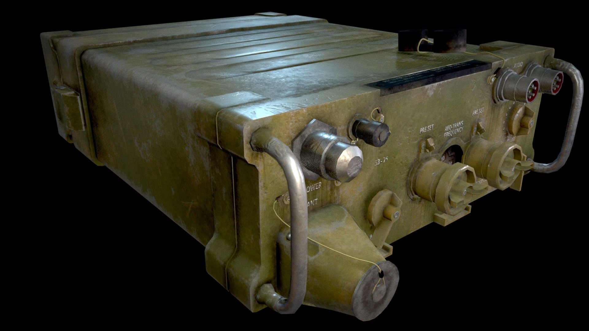 A PRC-77 Radio Transmitter introduced in the Vietnam war and extensively used until the 1990s 3d model