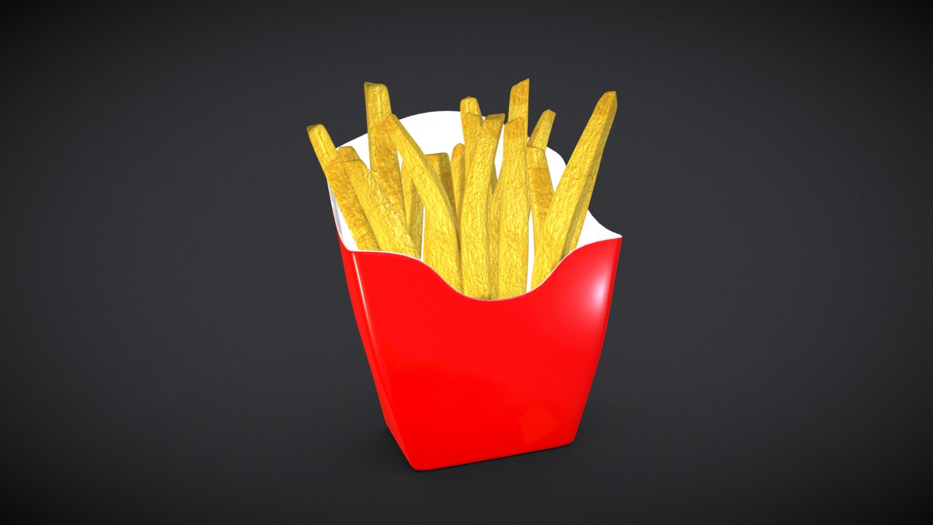 fried ptatos from fast food for ads and projects.
Made all in Blender feel free to use ind your projects - French Fries - Buy Royalty Free 3D model by mskullkid 3d model