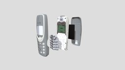 Nokia 3310 Disassembled medium, phone, nokia, 3310, low, poly