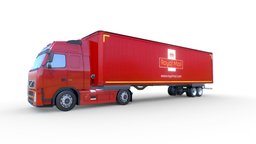 Volvo FH 12 Royal Mail Semi-truck truck, logistics, volvo, mail, evergreen, realistic, maersk, semi-truck, volvo-trucks, truck-heavy-vehicle, truck-low-poly, low-poly, 3d, vehicle, royal, gameready