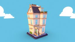 Low Poly Cartoon House games, gamesart, low-poly, photoshop, 3dsmax, sketchfab