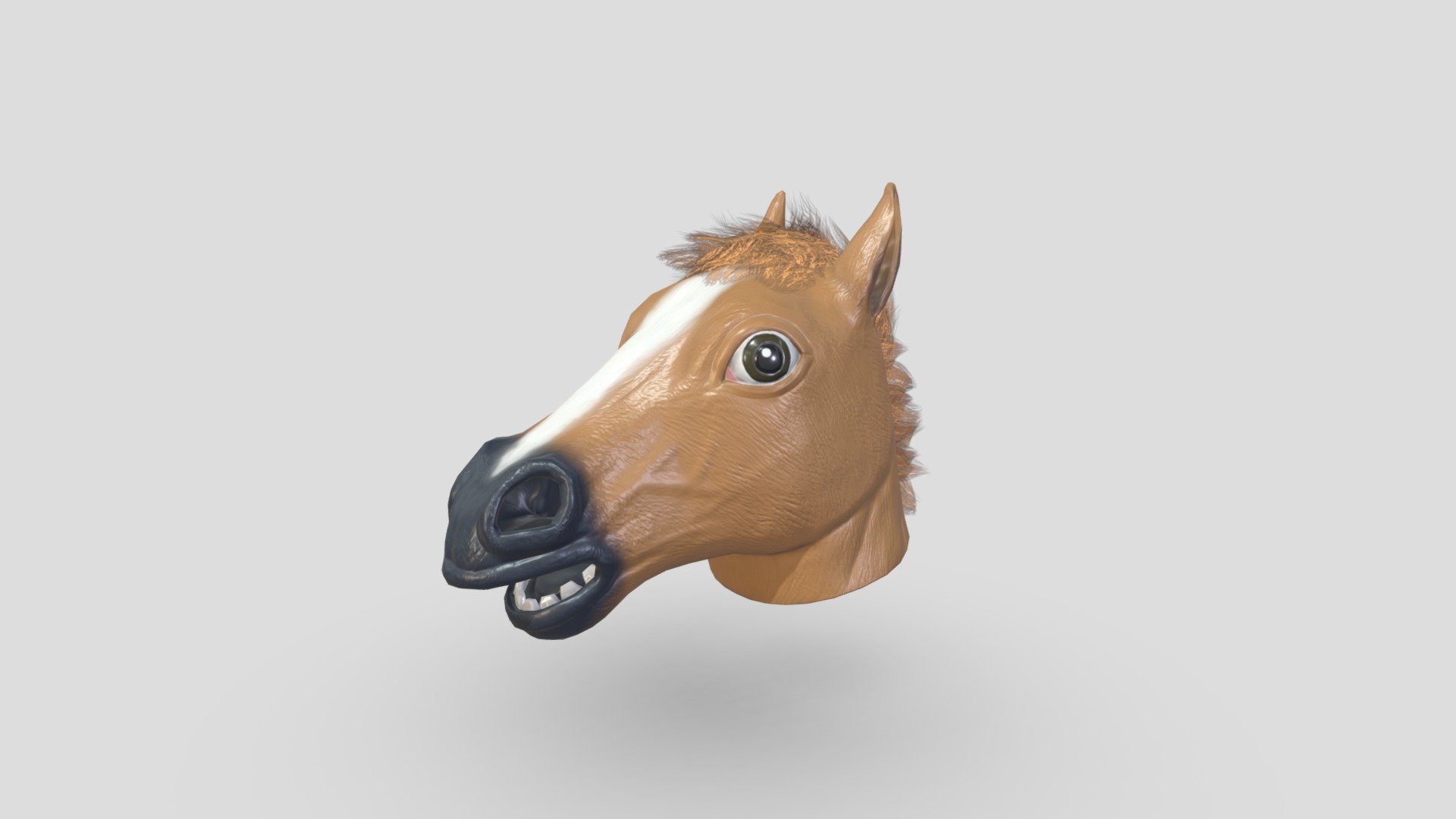 If you need additional work done do not hesitate to contact me, I am available for freelance work.

Funny Rubber Horse Head Mask in brown for a character in disguise. 

Highpoly sculpted in Nomadsculpt. Lowpoly made in Blender. Model and Concept by Me, Enya Gerber 3d model