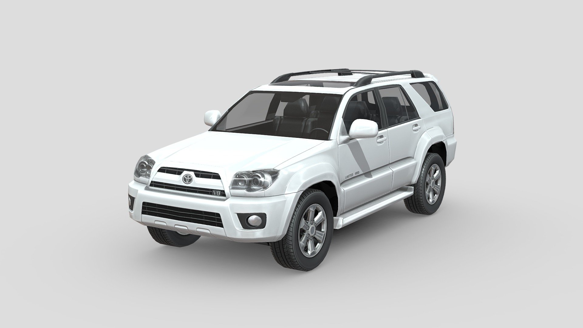 Low poly car - Toyota 4Runner 2005. Nice geometry and surface flow. Perfect for any kind of uses 3d model
