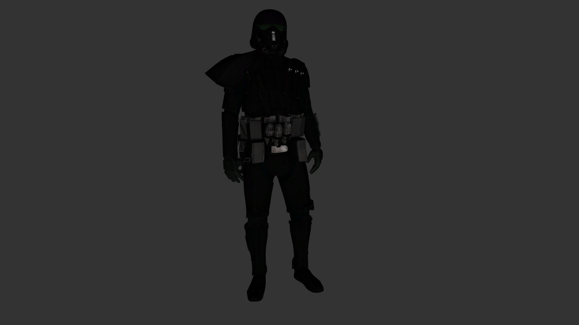 Death troopers were an elite variant of the Galactic Empire's stormtroopers designed for stealth, espionage and lethality.

This Deathtrooper is just one of the many Star Wars exhibits that can be seen in the Star Wars Virtual Museum.

Download the Star Wars Virtual Museum here:

http://www.starwarsvirtualmuseum.com - Imperial Deathtrooper - 3D model by Mind Mulch for The Masses (@mindmulchforthemasses) 3d model
