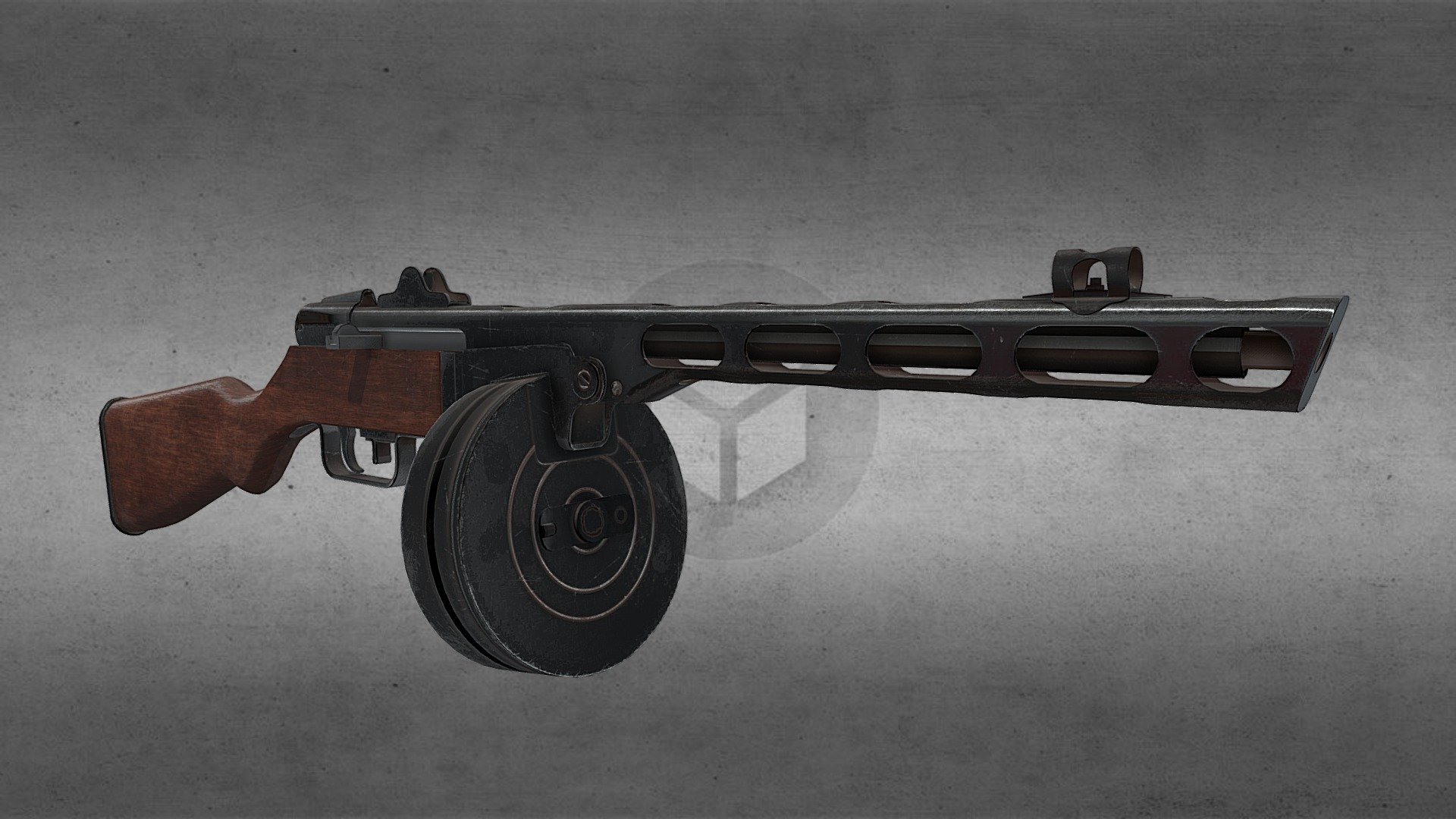 Really Light weight PPsh-41 Soviet Submachine Gun 3d model