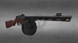 PPsh-41 Soviet Submachine Gun armor, revolver, submachine, bullet, thompson, pistol, ppsh-41, stengun, weapon, military, sword, gun, war, blade, mk-v, type-100