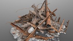 Rusty steel scrap pile