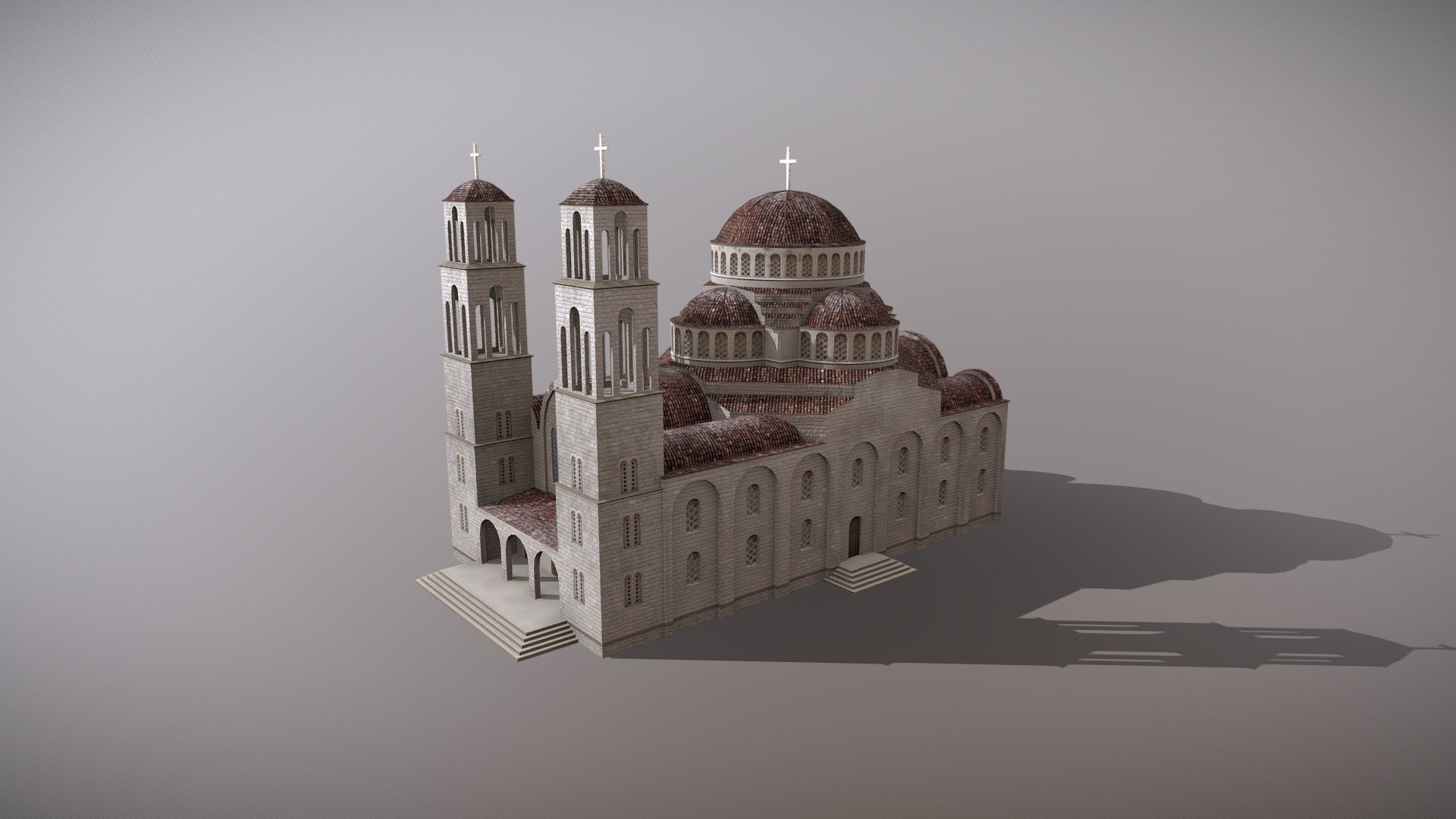 Grand_Byzantine_Church




LOD0 - (triangles 9148) / (points 4536)

LOD1 - (triangles 5528) / (points 2795)

LOD2 - (triangles 522) / (points 294)

Low-poly 3D model Church with LODs




Textures for PBR shader (Albedo, AmbietOcclusion, Gloss, Specular, NormalMap, Emission) they may be used with Unity3D, Unreal Engine. 

All pictures (previews) REALTIME rendering

Textures for NIGHT


Сontains 3 LODs




Textures:




Grand_Byzantine_Church_Albedo.png     - 2048x2048

Grand_Byzantine_Church_AmbietOcclusion.png    - 2048x2048

Grand_Byzantine_Church_Gloss.png      - 2048x2048

Grand_Byzantine_Church_Specular.png       - 2048x2048

Grand_Byzantine_Church_NormalMap.png      - 2048x2048 

Grand_Byzantine_Church_Emission.png       - 2048x2048 



If you have questions about my models or need any kind of help, feel free to contact me and i'll do my best to help you 3d model