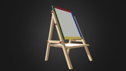 Kids Drawing Board room, kids, white, toy, vray, drawing, fun, children, board, obj, detailed, fbx, max, mental, colorful, 3d, model, 3ds, wood, plastic, interior, c4d